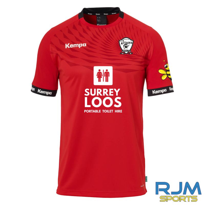 Carshalton Titans Handball Club Kempa Wave 26 Home Shirt Red/Black